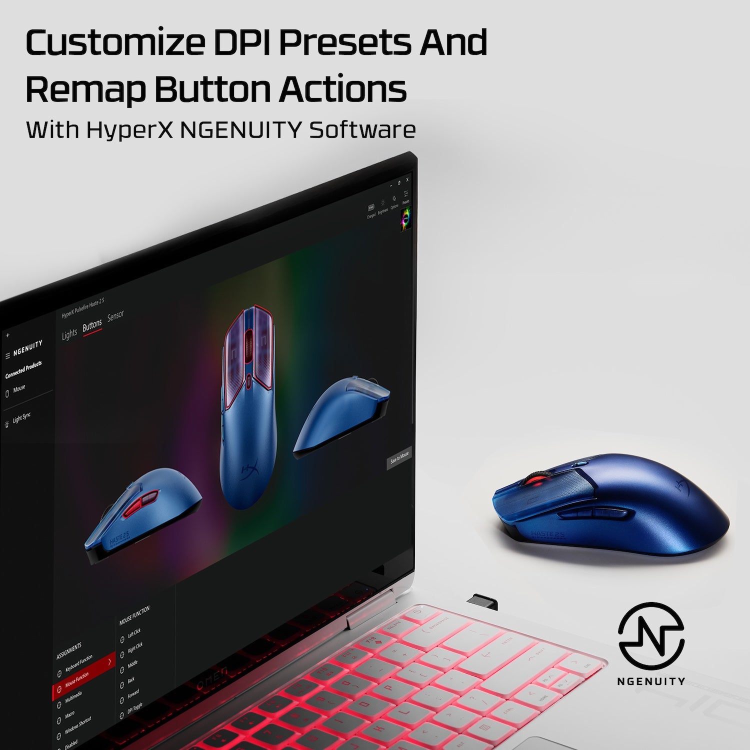 HyperX Pulsefire Haste 2 S Navy Wireless Gaming Mouse - 07