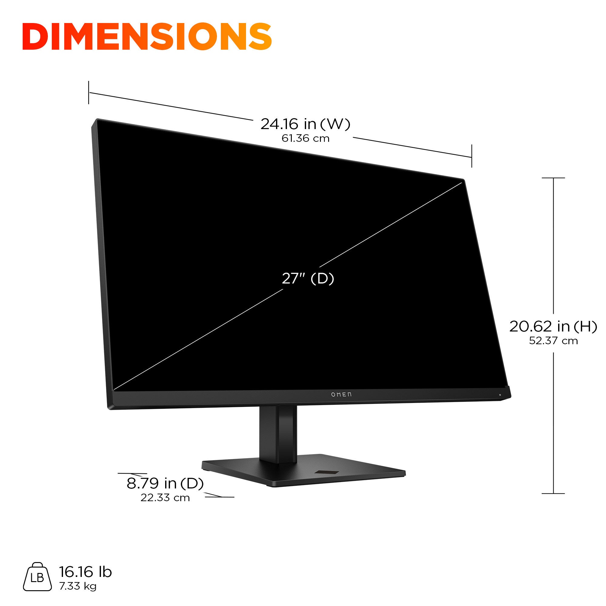 OMEN 27 inch QHD 180Hz Gaming Monitor - OMEN 27q G2 - 09