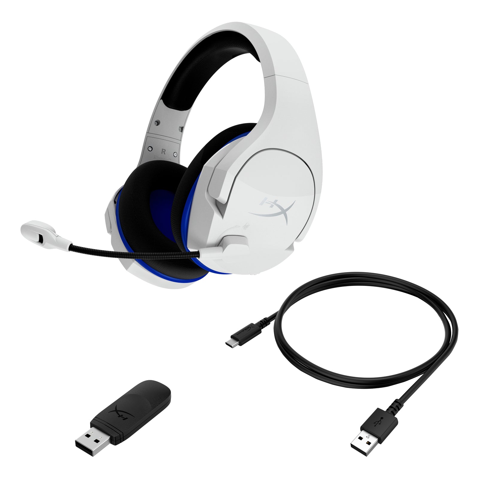 HyperX Cloud Stinger Core - Wireless Gaming Headset (White-Blue) - PS5-PS4 - 08