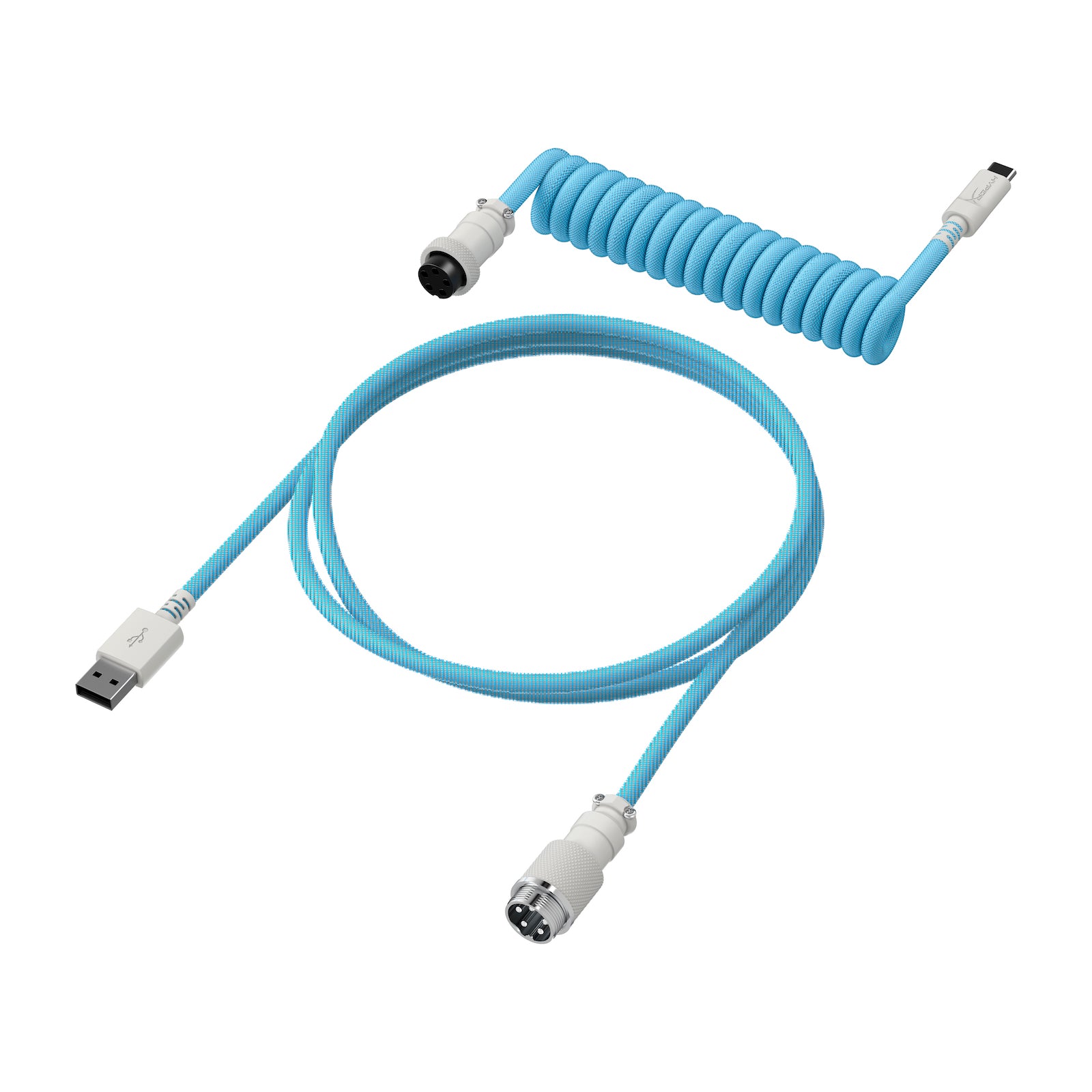 HyperX USB-C Coiled Cable Light Blue-White - 02