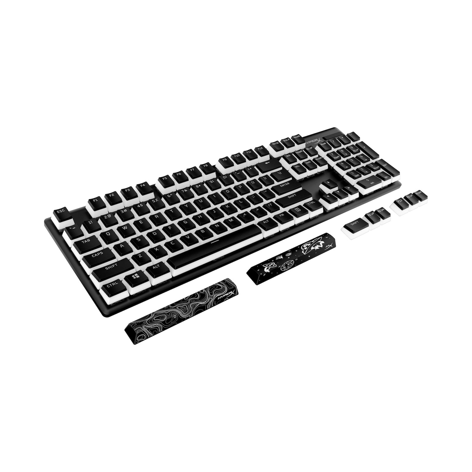 HyperX Pudding Keycaps 2 - Full Key Set - PBT - Black (US Layout) - 01