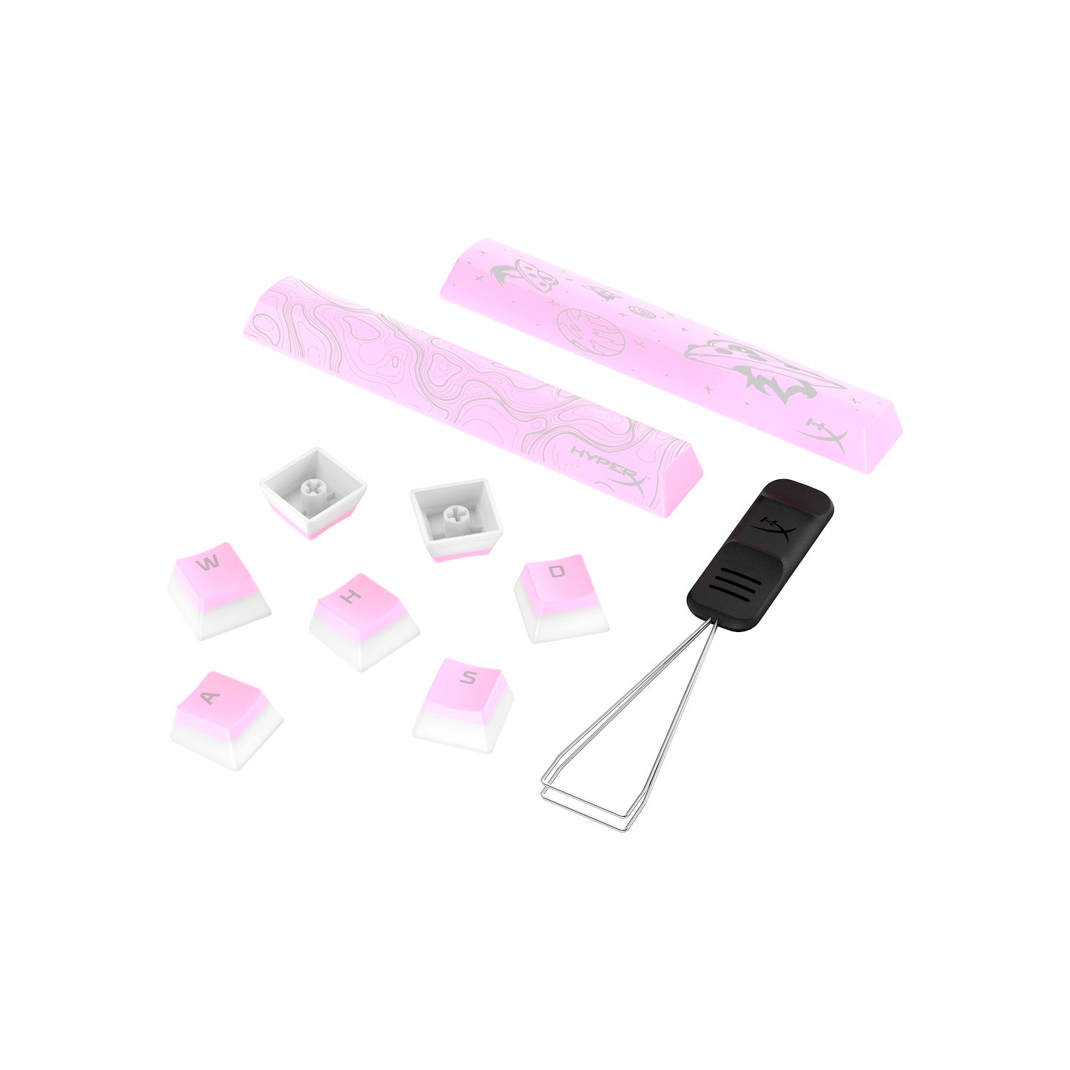 HyperX Pudding Keycaps 2 - Full Key Set - PBT - Pink (US Layout) - 06