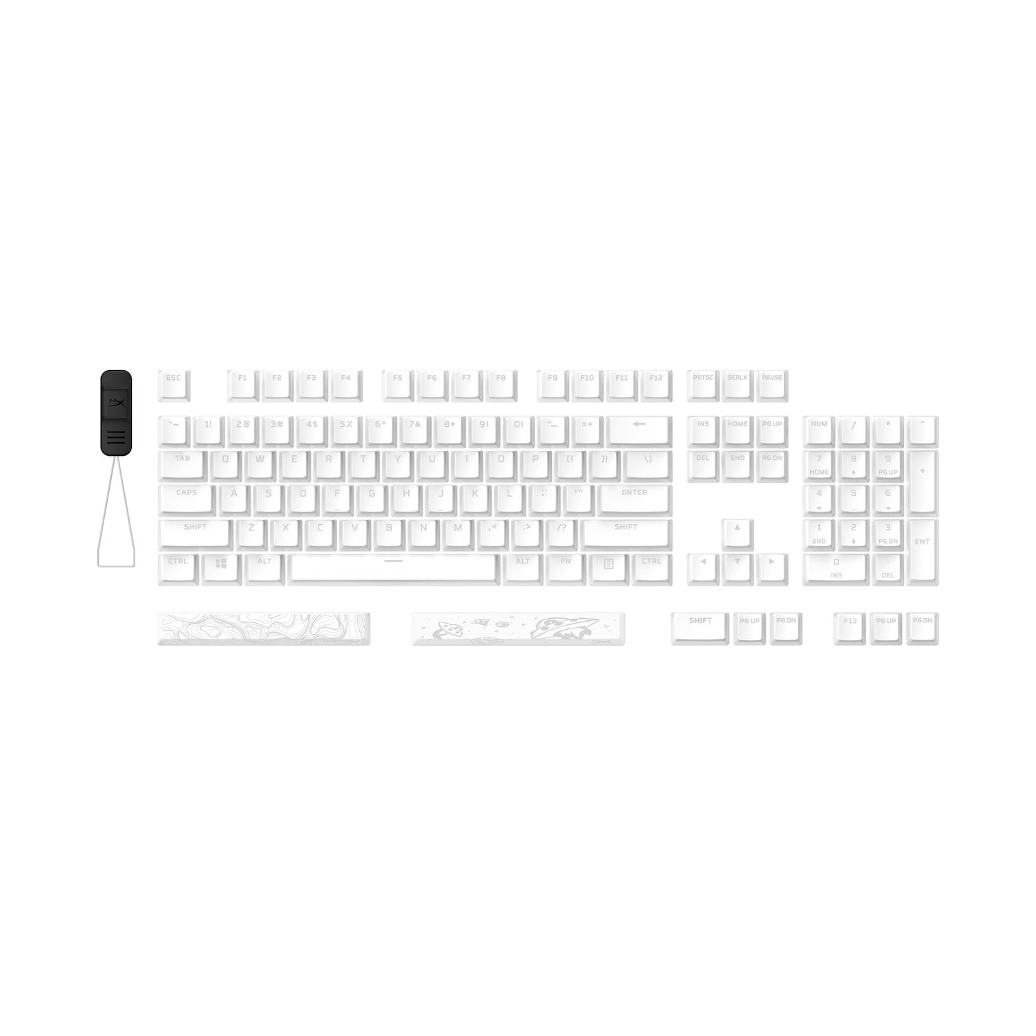 HyperX Pudding Keycaps 2 - Full Key Set - PBT - White (US Layout) - 03