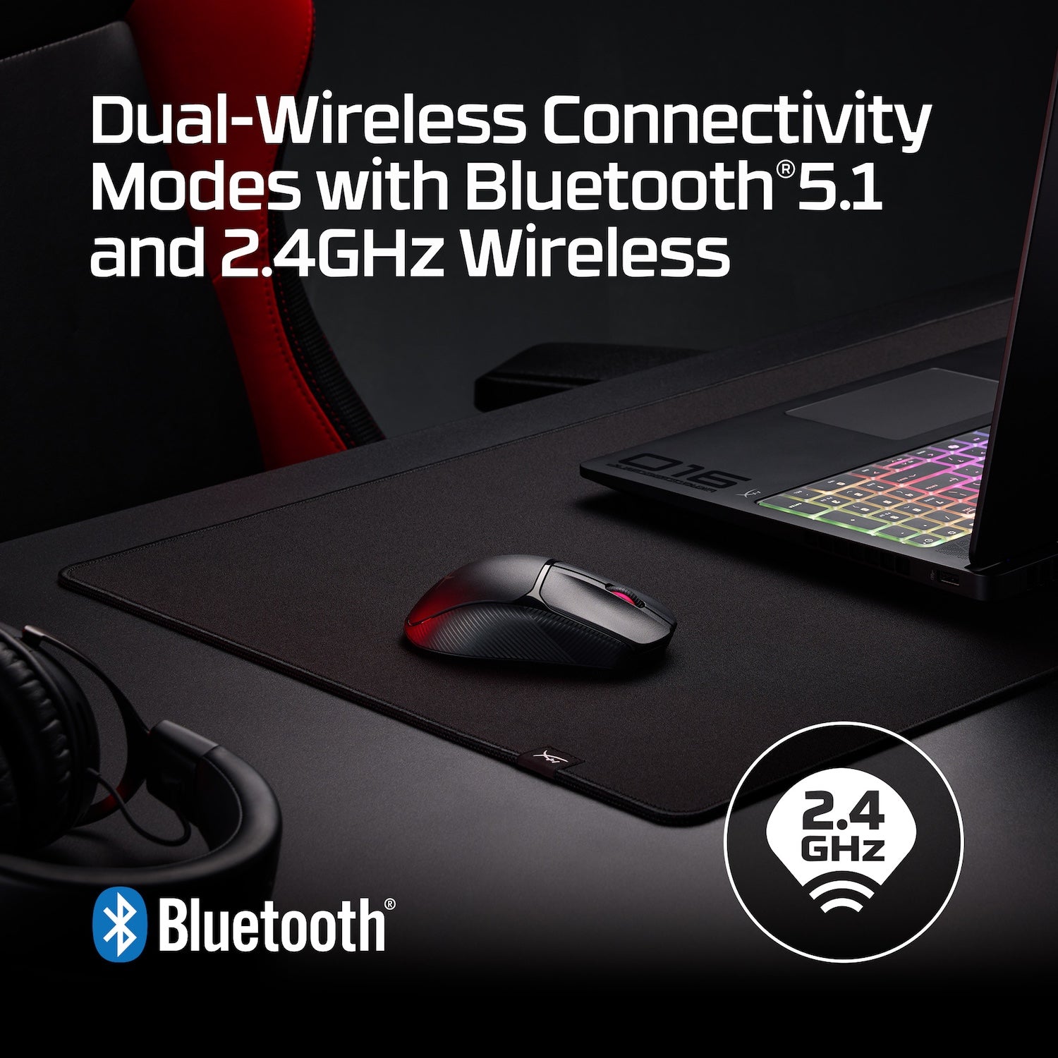 HyperX Pulsefire Fuse Wireless Gaming Mouse (Black) - 06