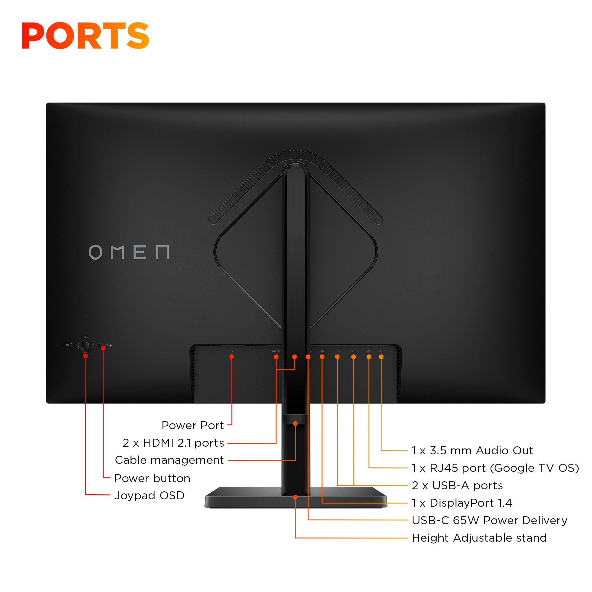 OMEN by HP 31.5 inch UHD 144Hz Smart Gaming Monitor  - OMEN 32x - 12