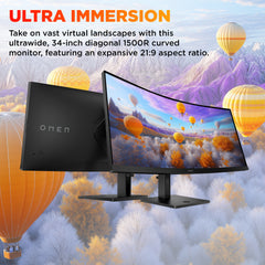 OMEN 34 inch WQHD 180Hz Curved Gaming Monitor - OMEN 34c G2 - 02