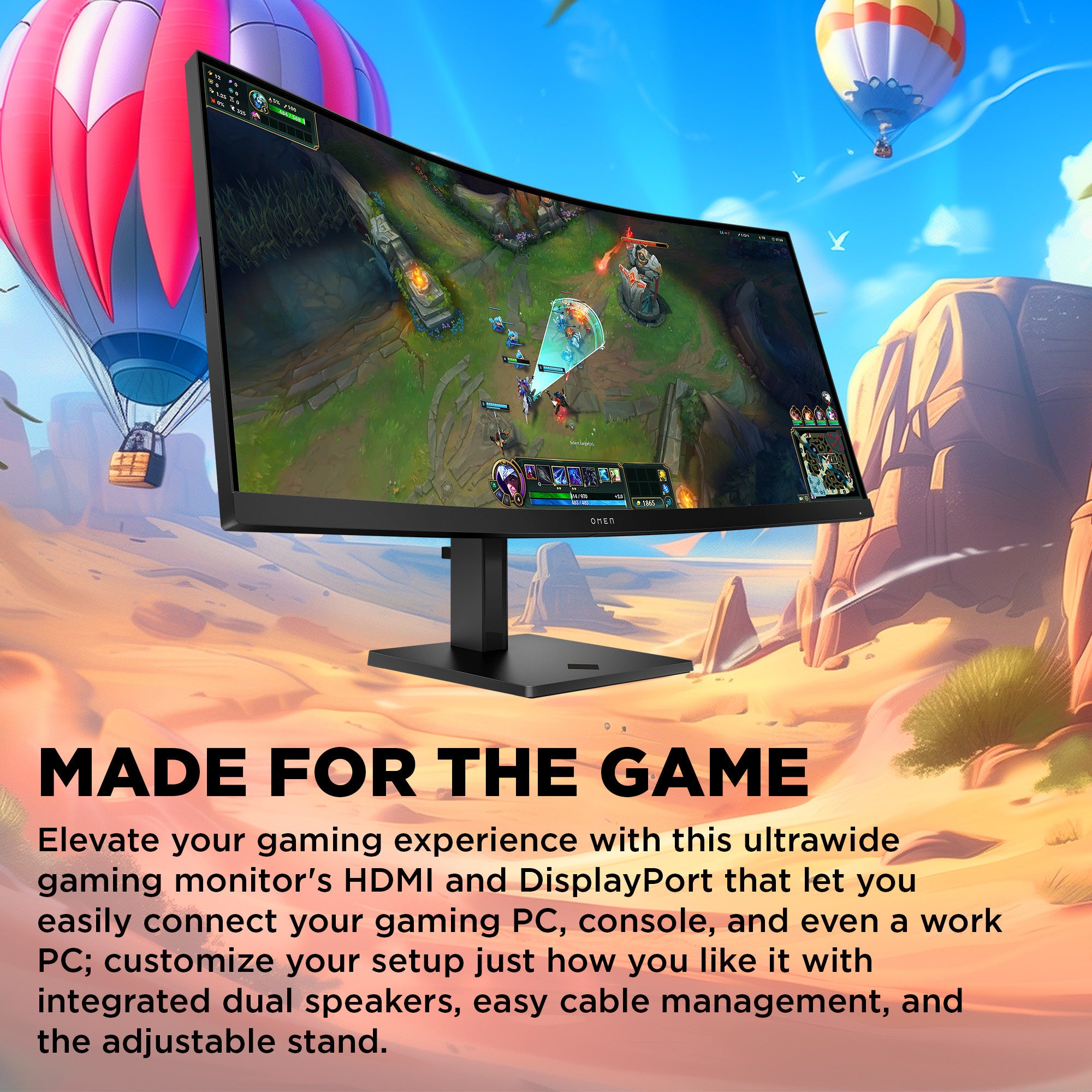 OMEN 34 inch WQHD 180Hz Curved Gaming Monitor - OMEN 34c G2 - 01