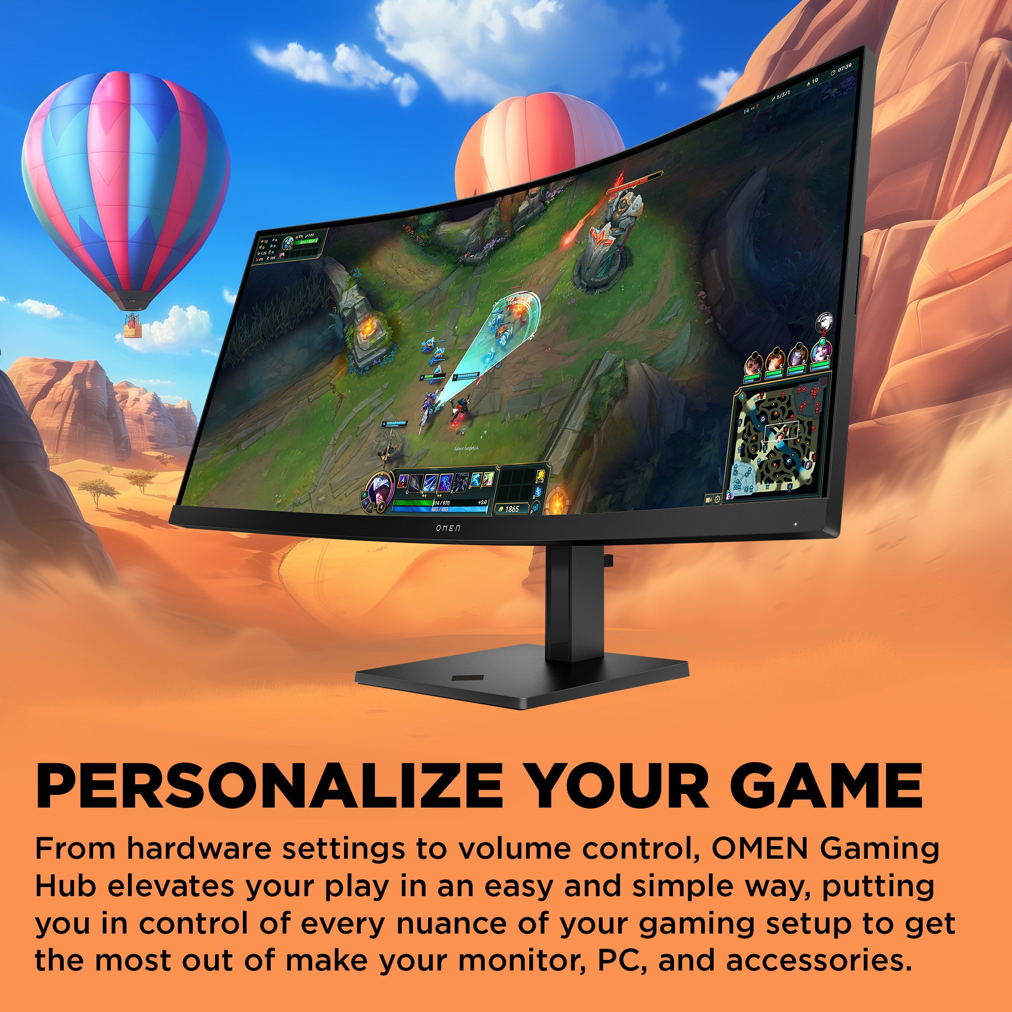OMEN 34 inch WQHD 180Hz Curved Gaming Monitor - OMEN 34c G2 - 06